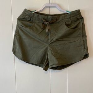 Olive green “Eddie Bauer” barley worn shorts